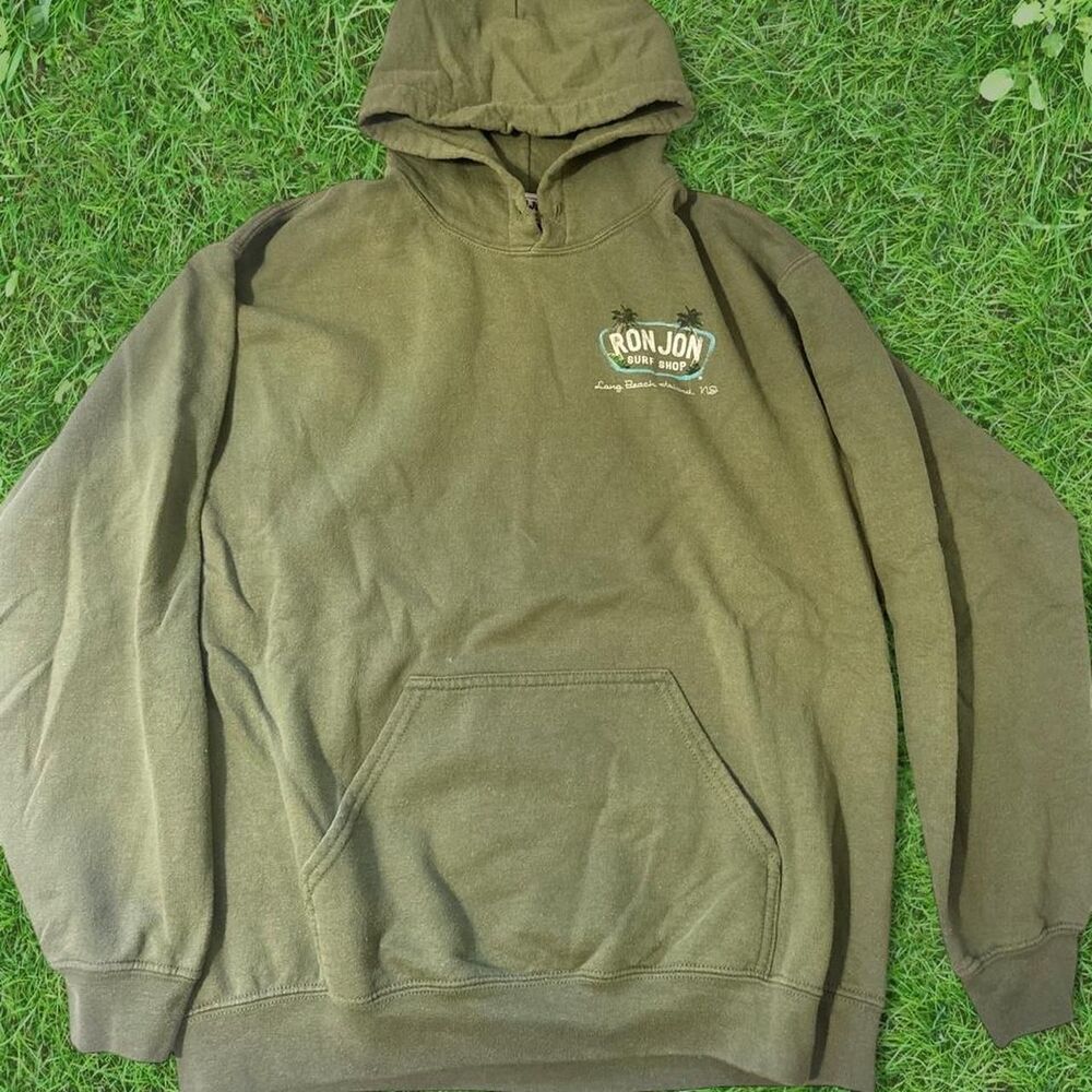 Ron-jon-surf-shop Men's Green and Khaki Hoodie